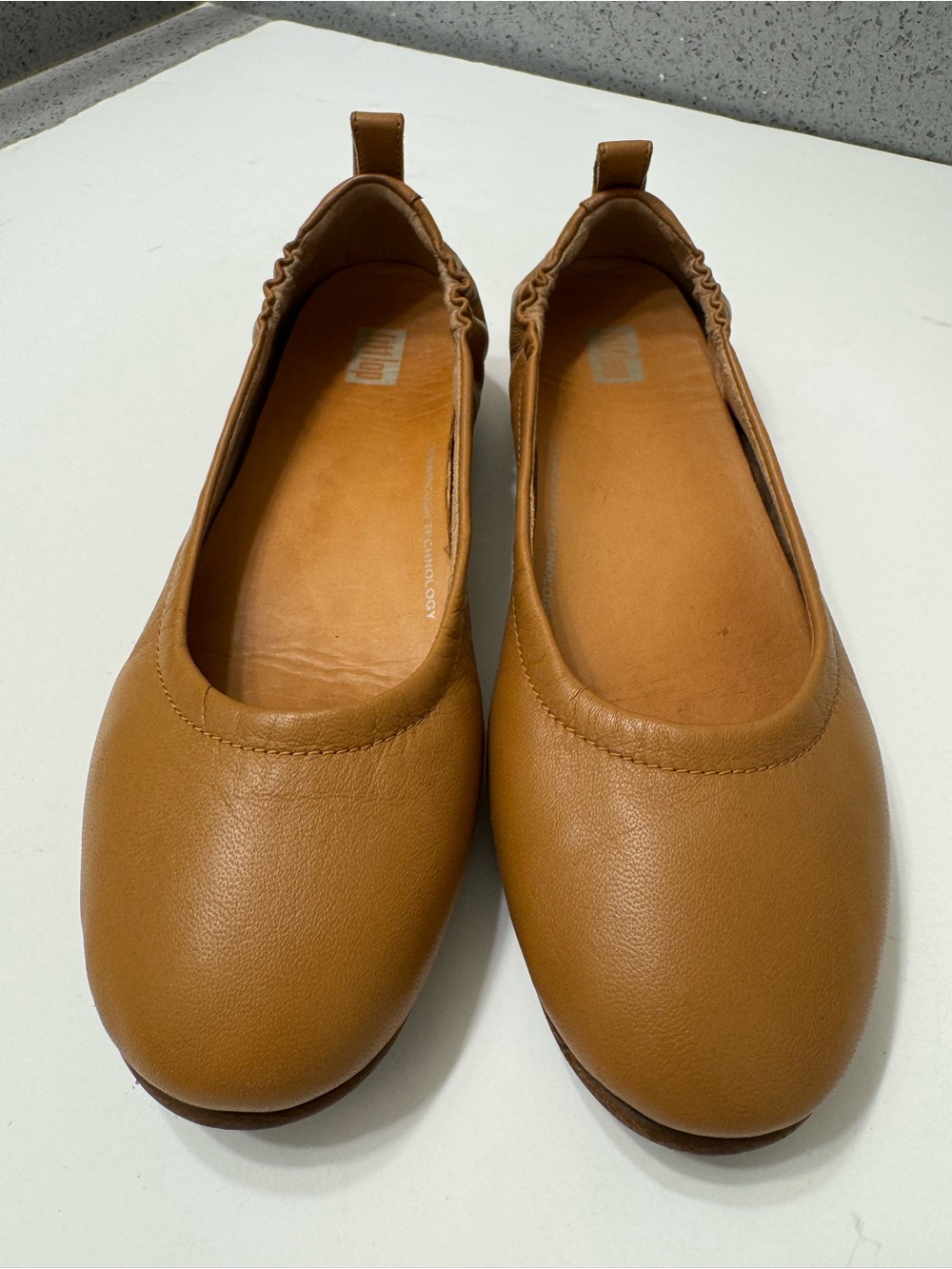 FITFLOP Allegro Ballet Flat Tan Leather Slip-on Sz 6.5 - Picture 4 of 10